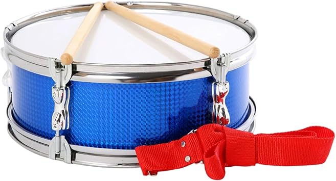 Marching Snare Drum 13 Inch Metal Snare Drum with Stick & Shoulder Strap Percussion Instruments for Kids School