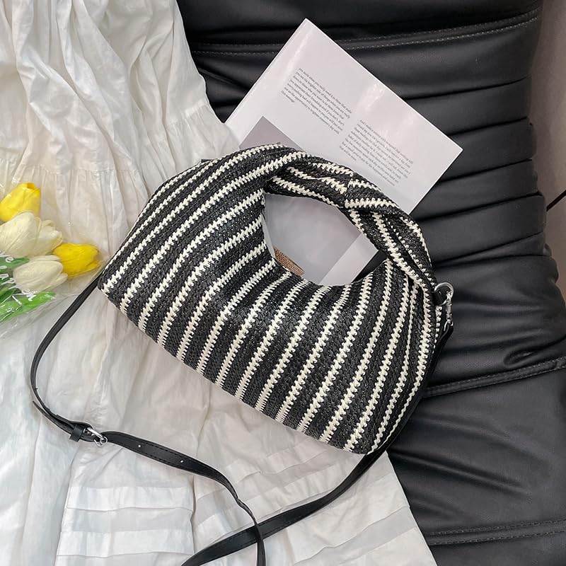Straw Shoulder Bag for Women Dumpling Handbag Shoulder Crossbody Bags for Summer Holidays Travel Beach3