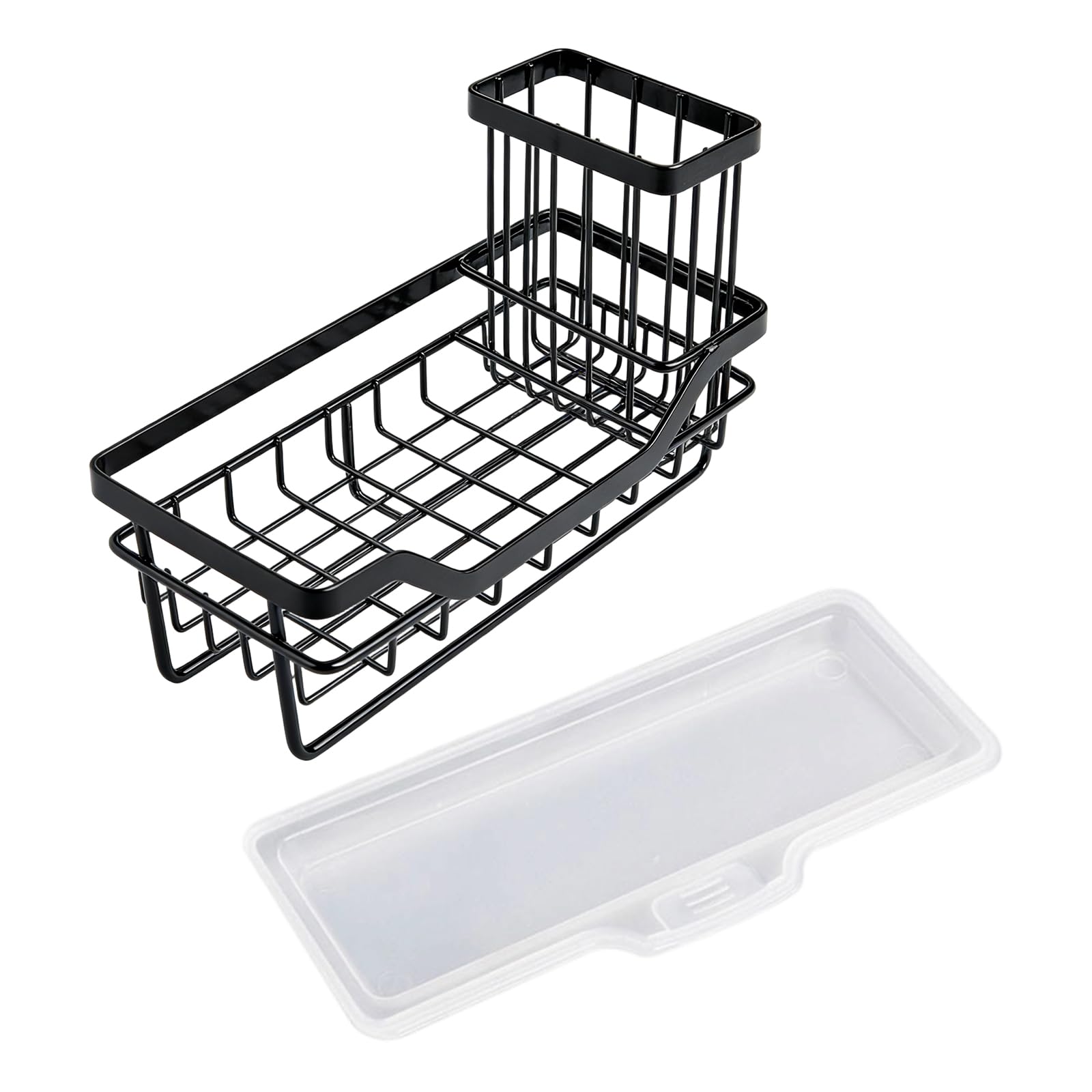 Piceioep Organized Countertop Rack for Sponges Brushes and Soap with Removable Tray Keeping Sink Area Freshing Rustproof Holder