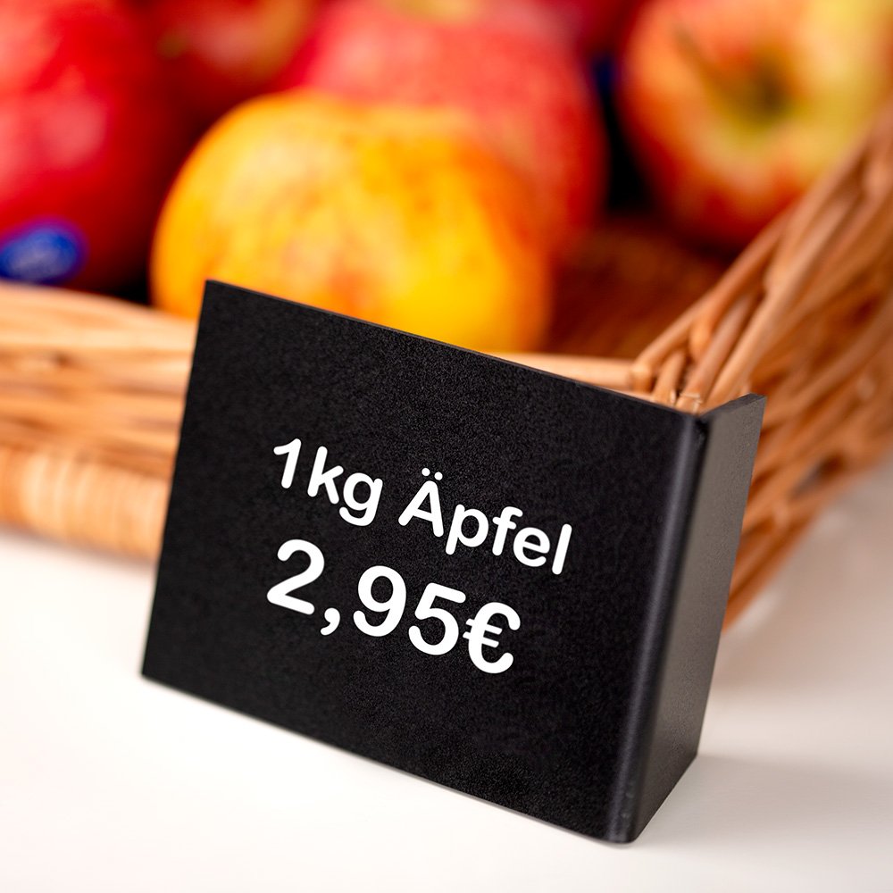 10x Tisch-Kreidetafel DIN A6 – beschreibbare Menütafel & Angebotstafel für Gastronomie – beidseitig nutzbar hoch & quer – inkl. weißem Kreidestift – wiederbeschreibbar