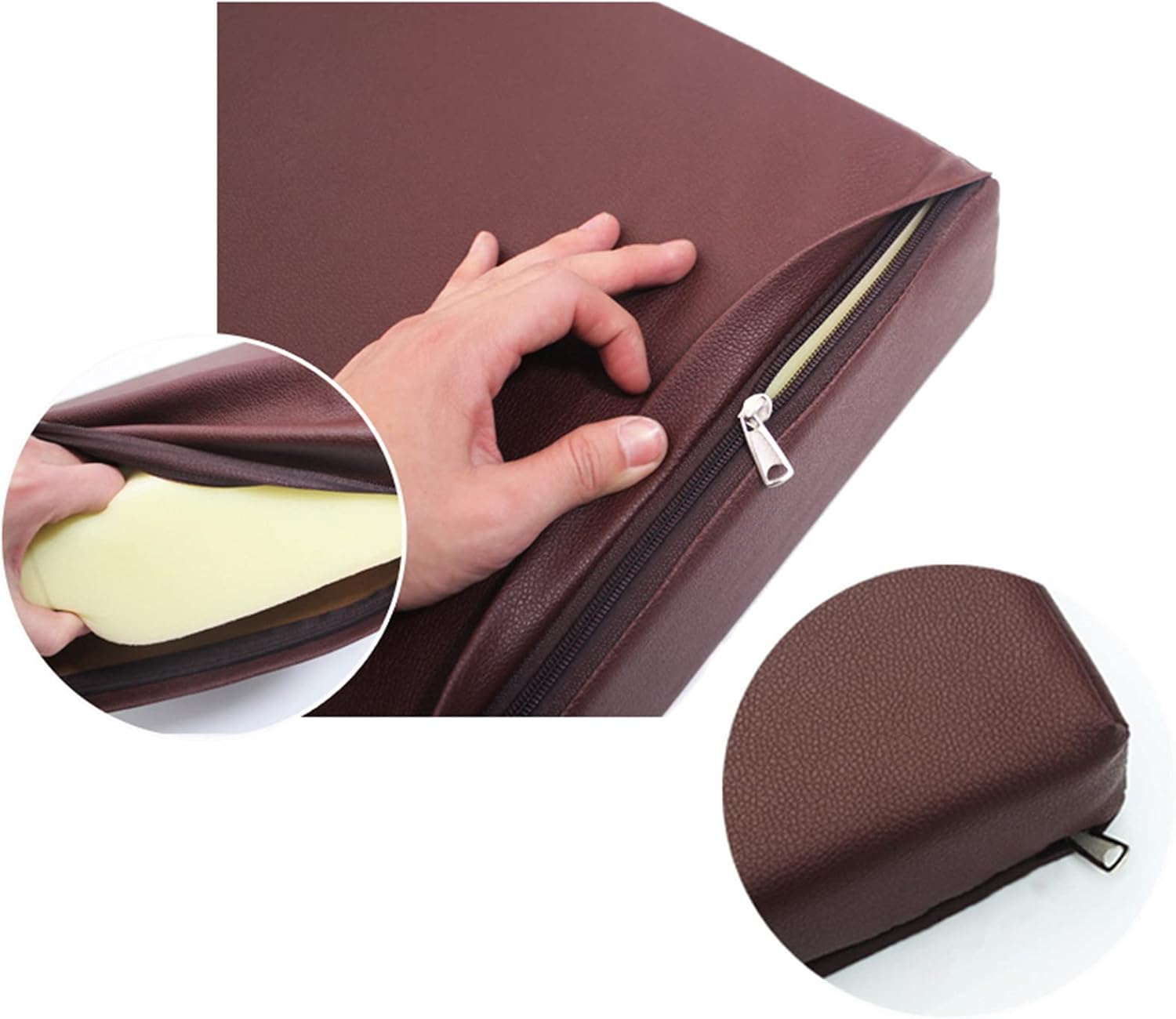 Premium Leather Seat Cushion,Custom Dining Chair Cushions Window Cushions,Waterproof Thicken Cushion Pad Bench Cushion-T 45x45x5cm(18x18x2inch)