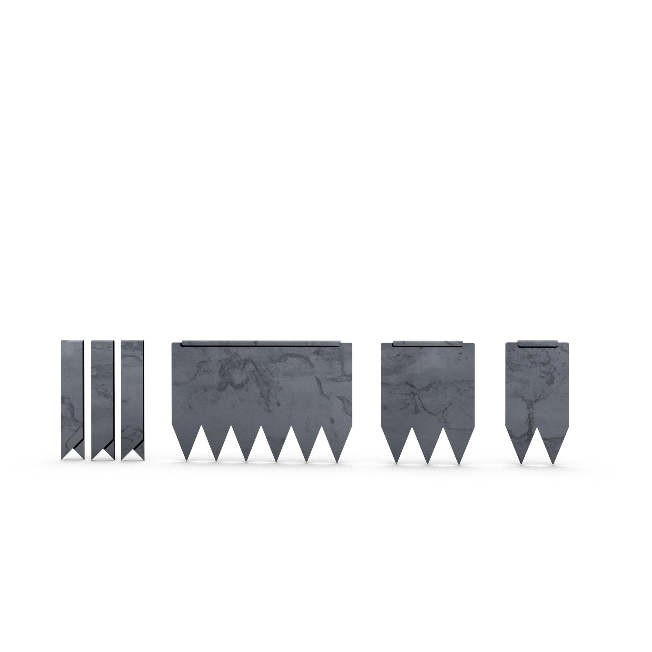 Hammer-in Landscape Edging - Cor-Ten Steel - Accessory Strips - Plus Connector Clips (8-Inches, 3-Pack (4, 6, 12 inch))