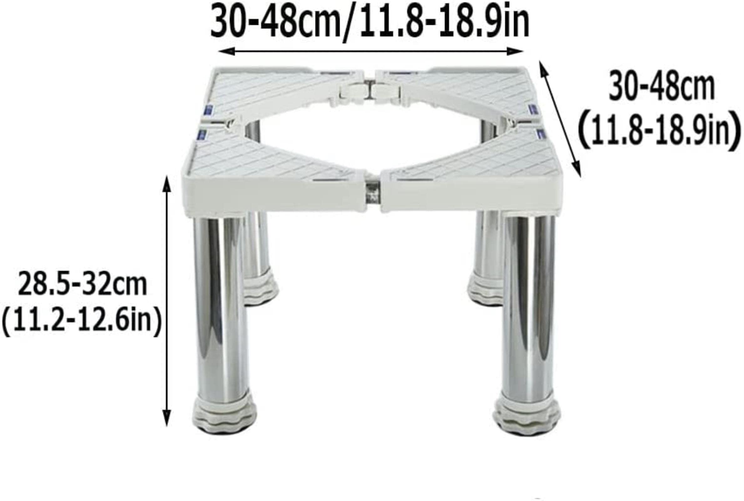 Untergestell Für Waschmaschine, Universeller Trockner Und Kühlschrank, Hohes Gestell, Mini-Kühlschrankständer Mit 4 Füßen, Verstellbare Länge/Breite, 12–19 Zoll, Unterges,28.5-32cm