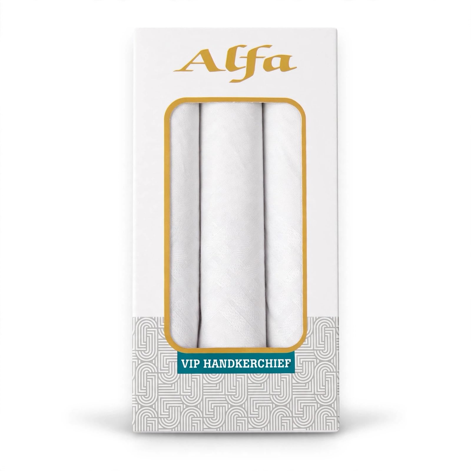 Alfa VIP White Cotton Handkerchief Pack of 3, 42x42 cm-image-4