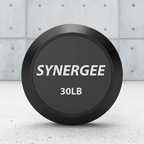 Miniatura 5 de Synergee - Barra de acero curvada preponderada con pesas de goma, peso fijo