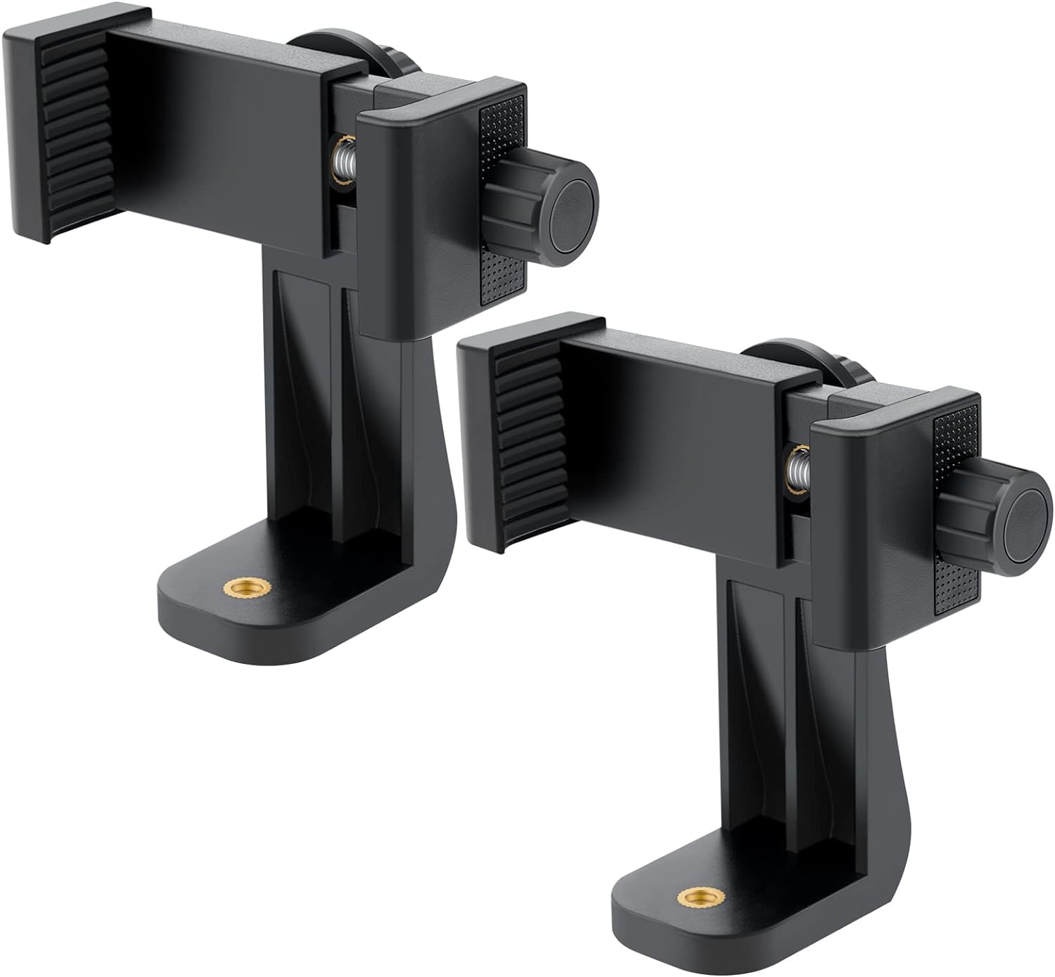 Acuvar Dual-Mount Smartphone Tripod Adapter Set – Vertical & Horizontal Phone Holder with 1/4” Screw, Adjustable Clip for iPhone & Android, Tripods,