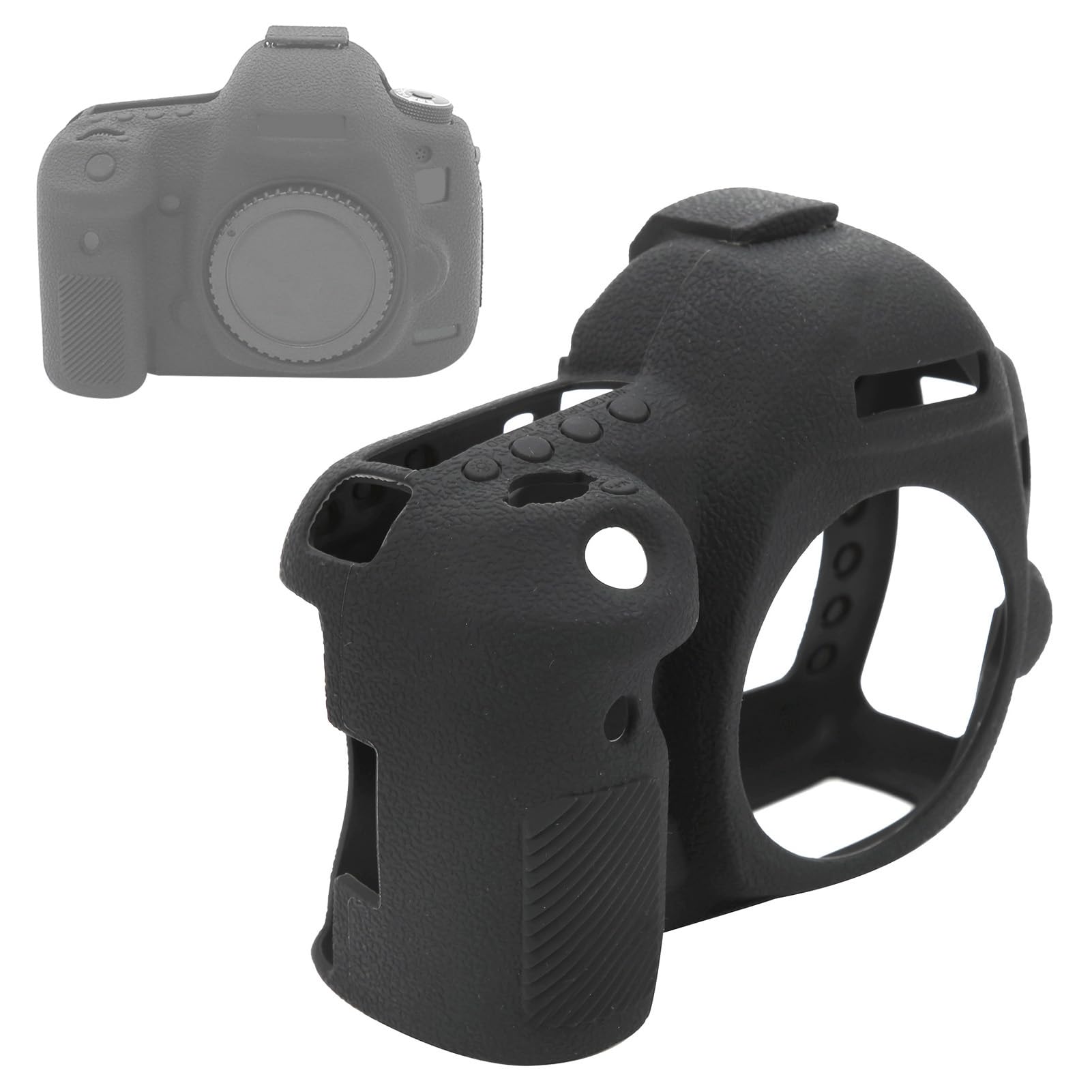 Keenso Custodia in Silicone per Corpo Macchina Fotografica per 5D Mark IV, Borsa Protettiva Morbida e Confortevole per Fotocamera, Pelle Protettiva Nera da 90 Ml per Fotografi