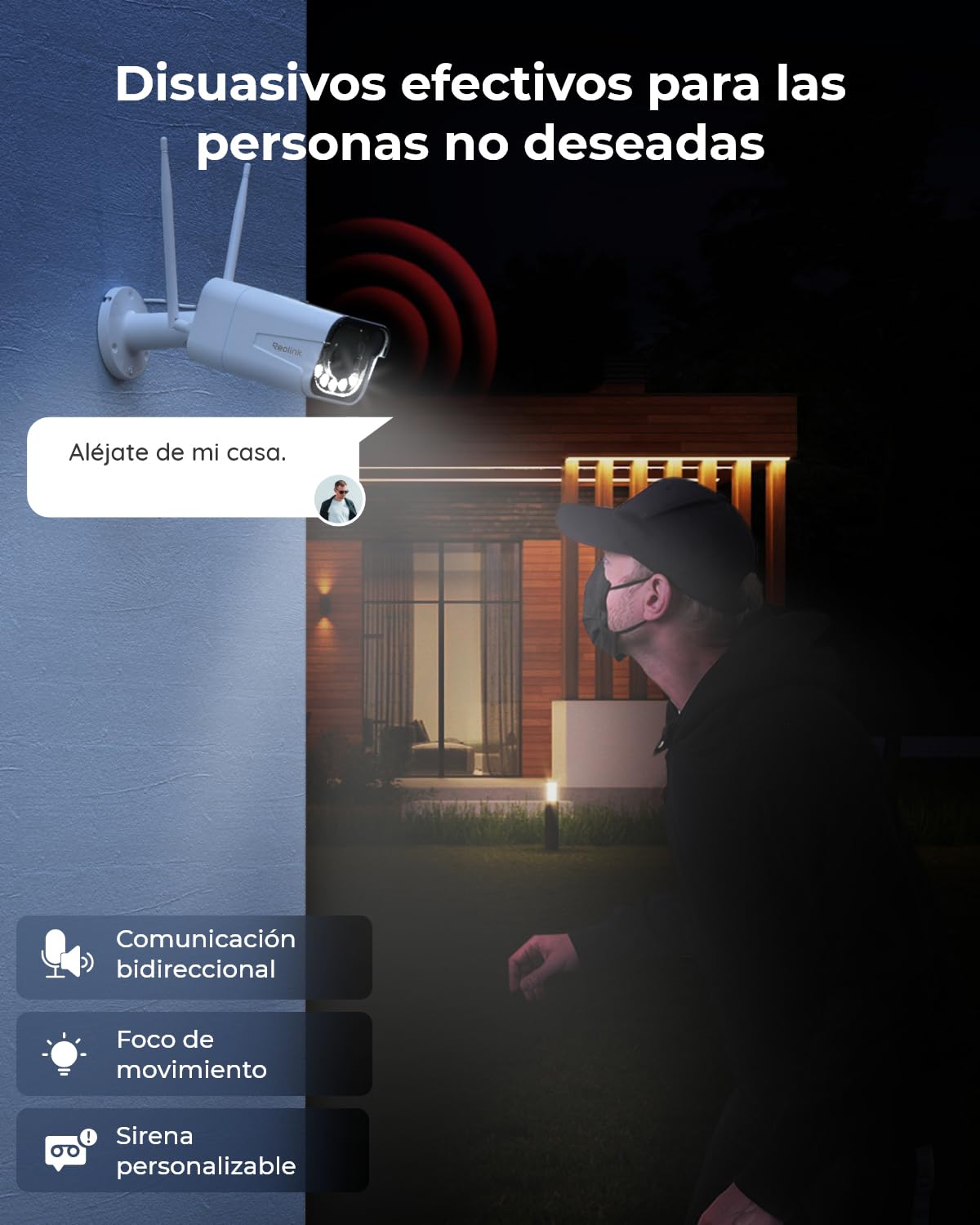 Reolink 4K Camara Vigilancia WiFi Exterior, Zoom Óptico 5X, Detección Inteligente, Cámara Exterior de Seguridad IP67, 4K 12CH Wi-Fi NVR para la Seguridad Doméstica, 2TB HDD, RLN12W + 4X RLC-811WA