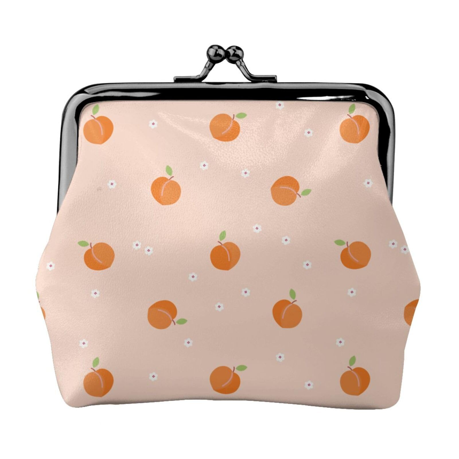 Amazon.co.jp: がま口財布 桃柄 ピンク 小銭入れ 親子がま口財布 財布  