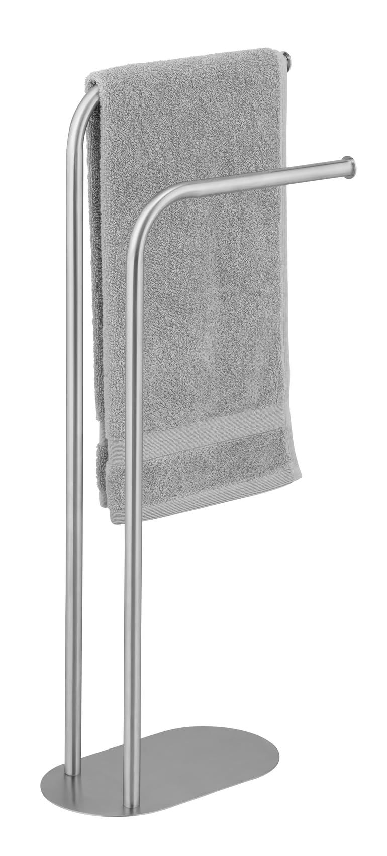 Wenko Portasciugamani MOD. Levante autoportante Design Moderno in Acciaio Inox salvaspazio Metallo Satinato per Bagno 30 x 79 x 17 cm Argento Opaco