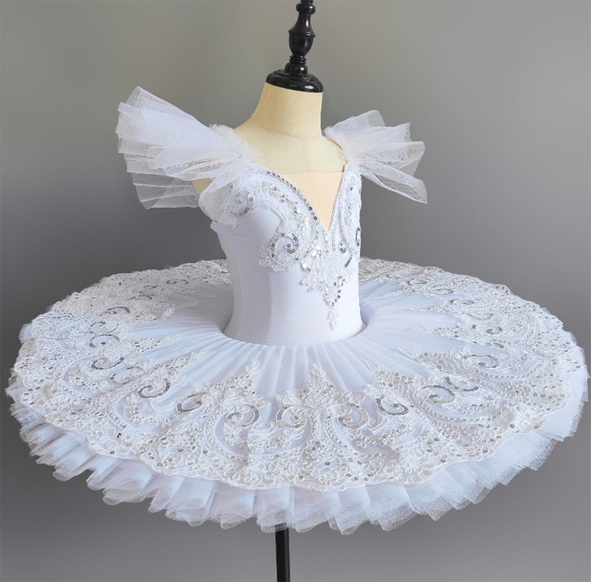 Dziewczęca Sukienka Baletowa "Jezioro Łabędzie" Tutu Do Tańca Dla Dzieci Tutu Balerina Na Imprezę Gimnastyczny Strój Do Tańca Bez Rękawów Z Ramiączkami Typu Spaghetti(160cm)