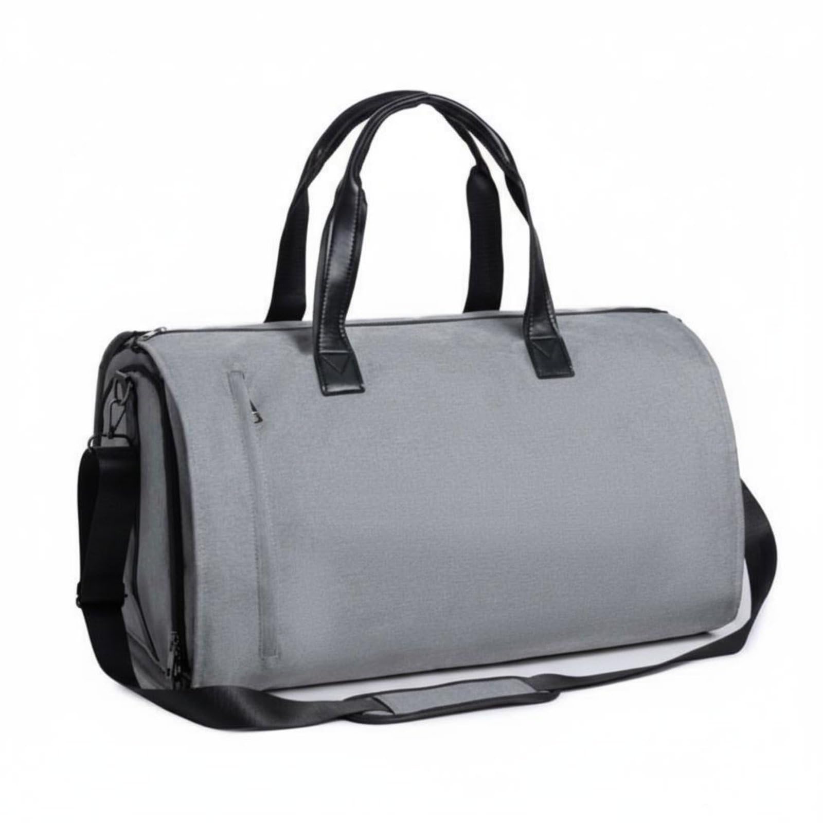 Borsa da Viaggio Borsone Valigia Portaabiti Sacca Trasporto con Scomparto Scarpe in Tessuto Impermeabile per Abiti Senza Pieghe Adatta a Uomini Week End, Tessuto Grigio
