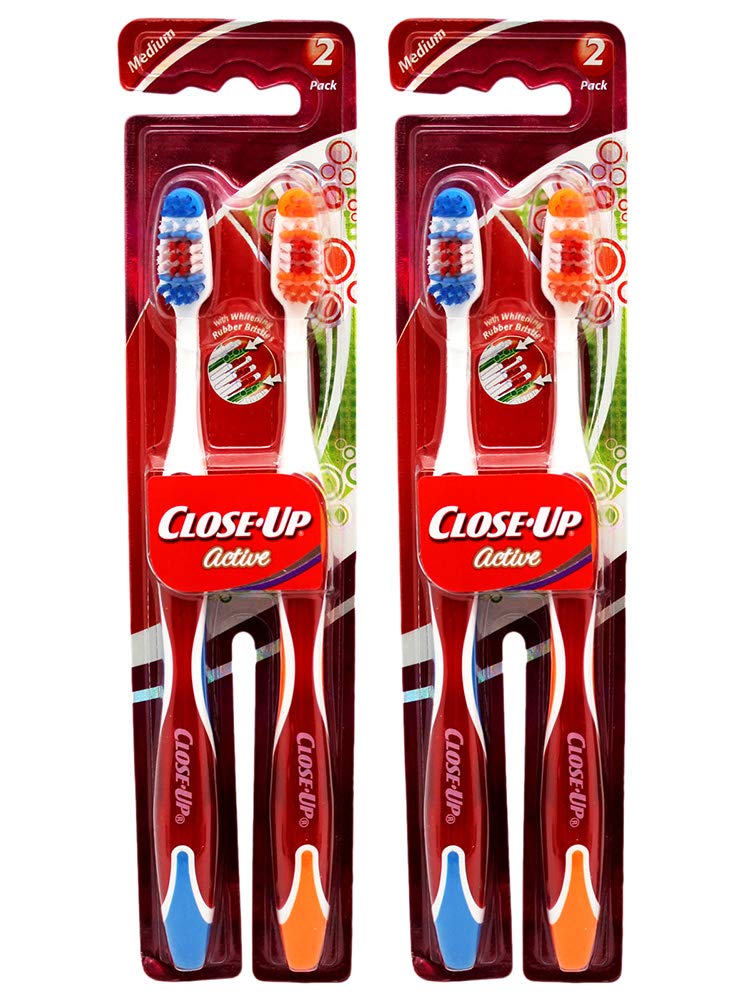 CLOSE-UP TOOTHBRUSH MED. ACTIVE 2-2 packs 4 brushes
