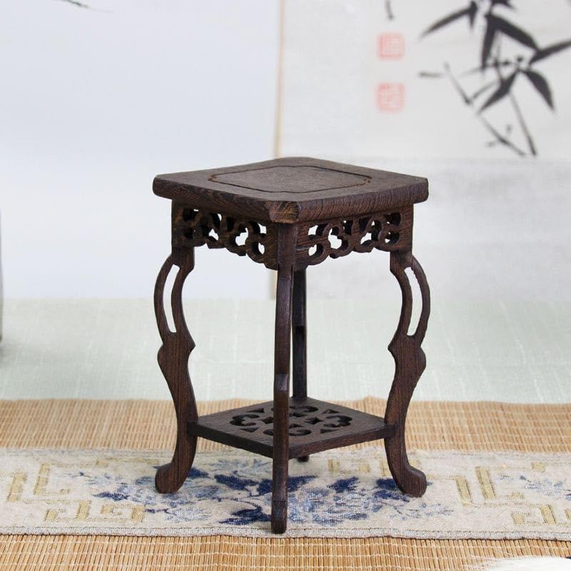 飾り台 木製 透かし 猫脚 ◇◇木製 花台 飾台 盆栽台 透かし彫り