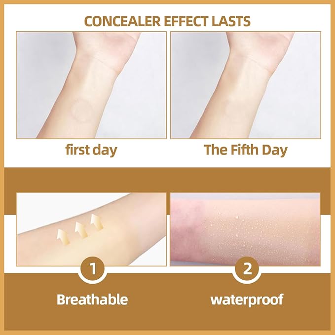 Tattoo Cover Up Tape Full Cover Invisible Scar Cover-Up 60 Patch Concealer Sticker Ultra Thin Patch Waterproof Long-Lasting Coverage Skin Tone Sticker For Face, Arms, Legs, And Other Areas