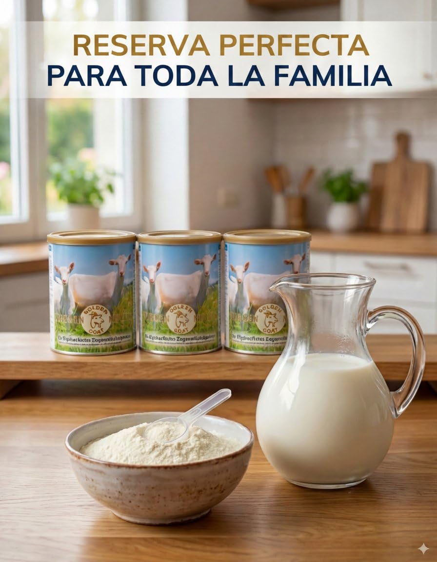 Golden Goat Leche de Cabra en Polvo 4x 400g – Nueva Zelanda | Leche de cabra entera en polvo, sin aditivos – para café, cocina y alternativa a la leche, apta para perro y gato