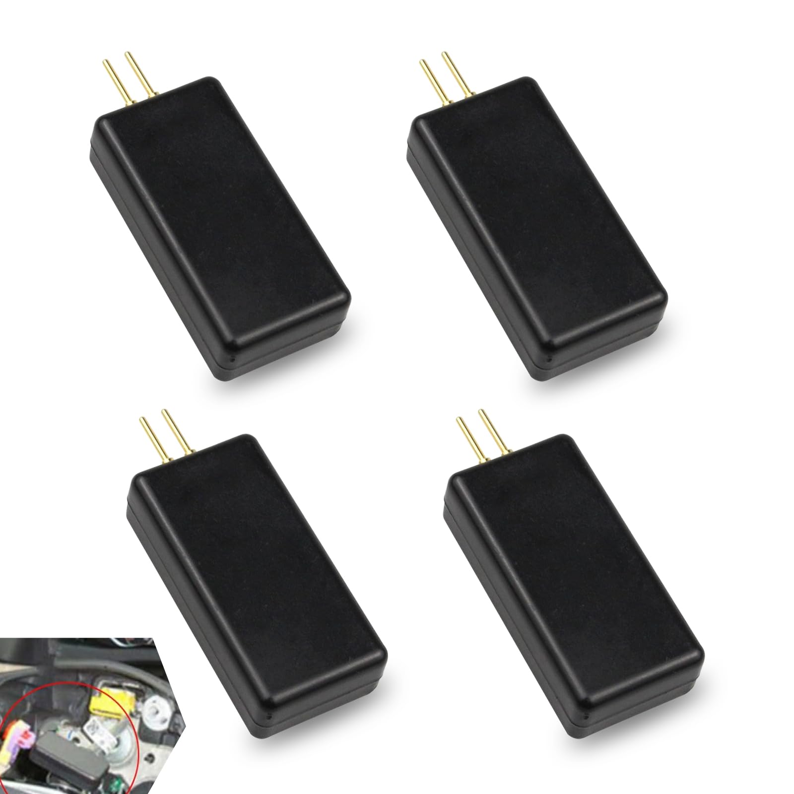 Pack-4 Automobile SRS Testing Tools, Safety SRS Fault Finding and Repair Testing Instrument Accessories, Plug and Play Diagnosing SRS System Alarms, Universal for Most Cars Trucks (Black)