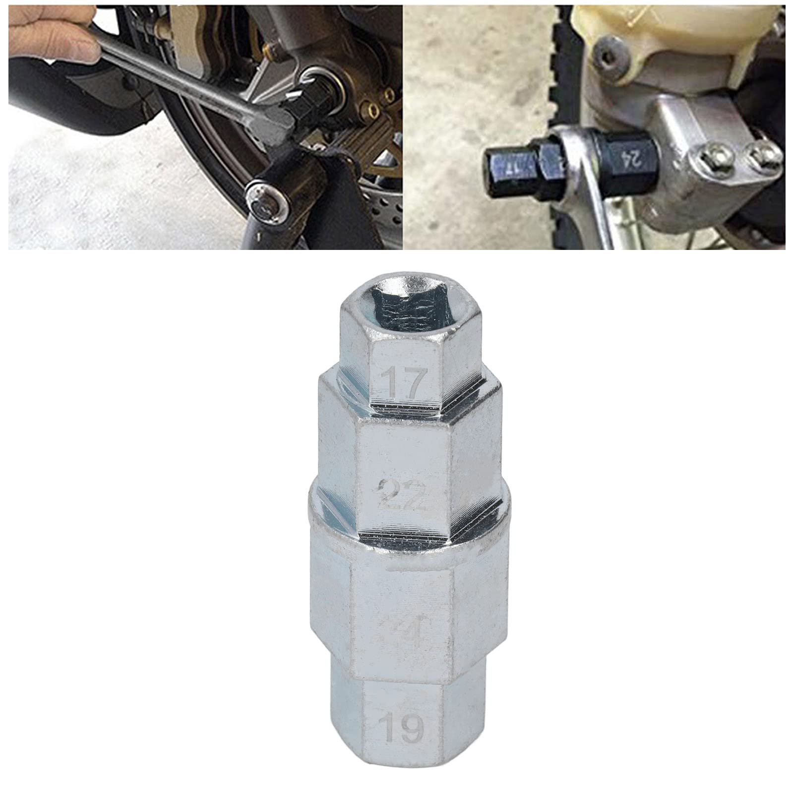 Outil Essieu Moto - Douille Écrou Hexagonale Avant/Arrière - Clé Démontage Axe En Acier