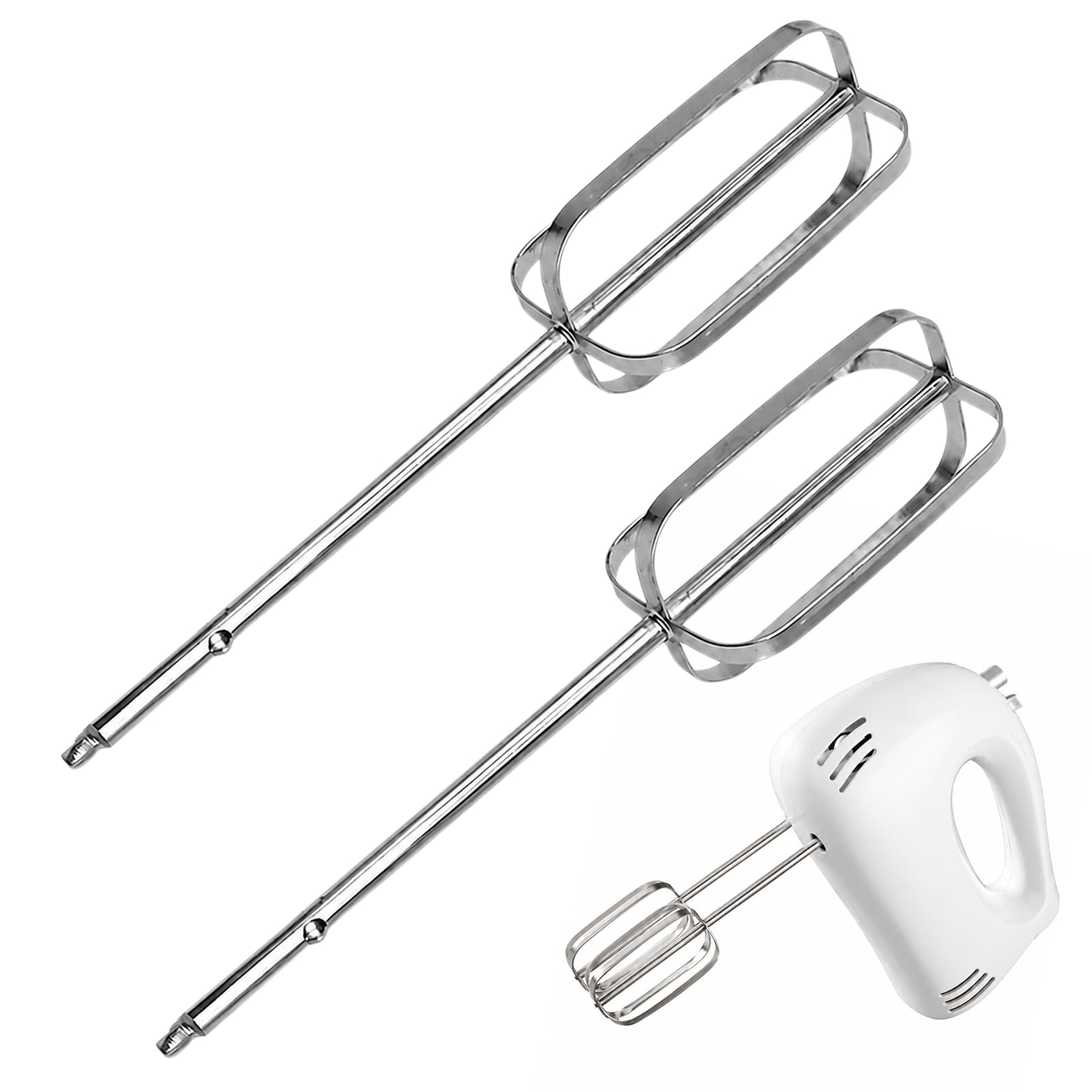 2 PCS Hand Mixer Beater Replacements for Kenwood, Stainless Steel Blender Attachments, Fits Kenwood HMP30 and Black & Decker, Whisk Accessories for Baking Tasks, Mixing Powdered Sugar and Heavy Cream
