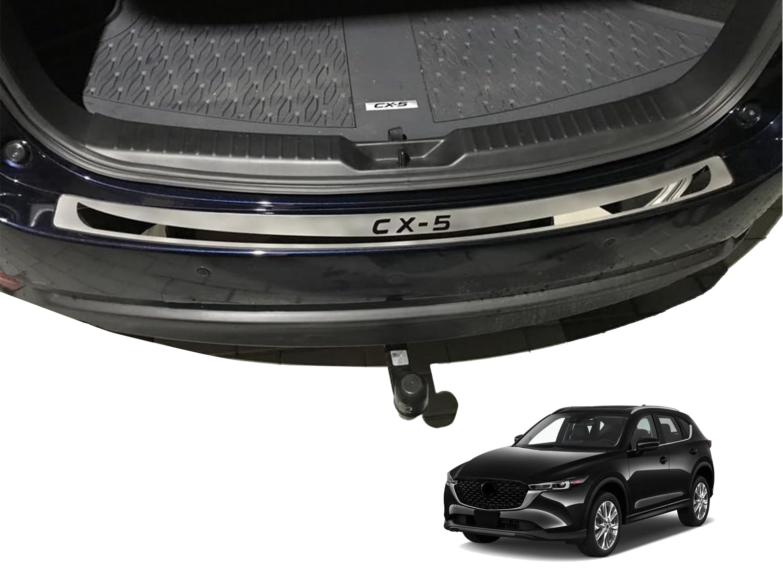 Osłona tylnego zderzaka ze stali nierdzewnej, akcesoria do Mazda CX5, 2020-2023, tylne drzwi, listwy progowe, płyty nośne, ochrona pasków