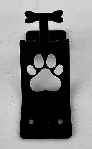 Miniatura 1 de Abridor de botellas para exteriores montado en la pared, pata y hueso de perro para fijar la correa de mascotas, metal negro con tornillos de montaje