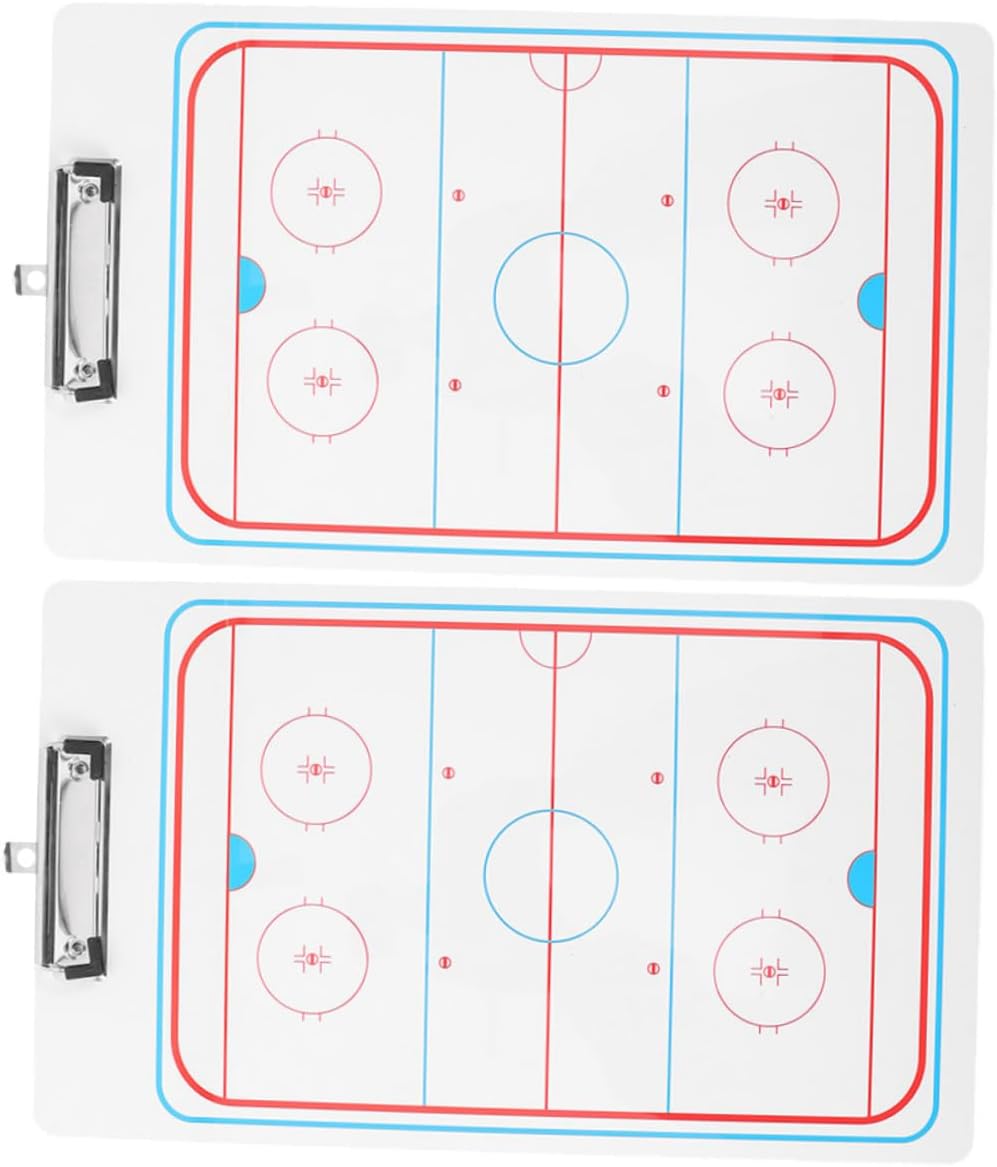 2Pcs Hockey Clipboard Whiteboard Durable Boards for Strategy Planning Match Commanding Reusable Erasable Surface for Teams
