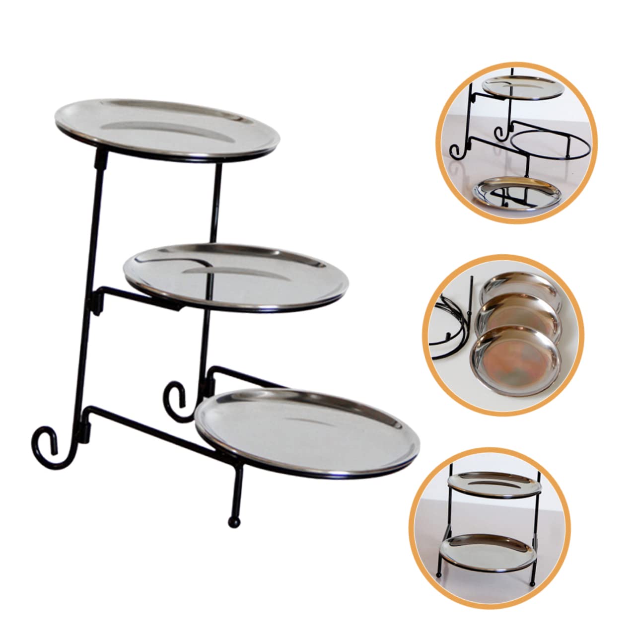 Vassoio in Acciaio Inox per Snack Frutta Secca e Caramelle Contenitore per Dolci e Frutta da Tavolo Design Portatile per Uso Quotidiano