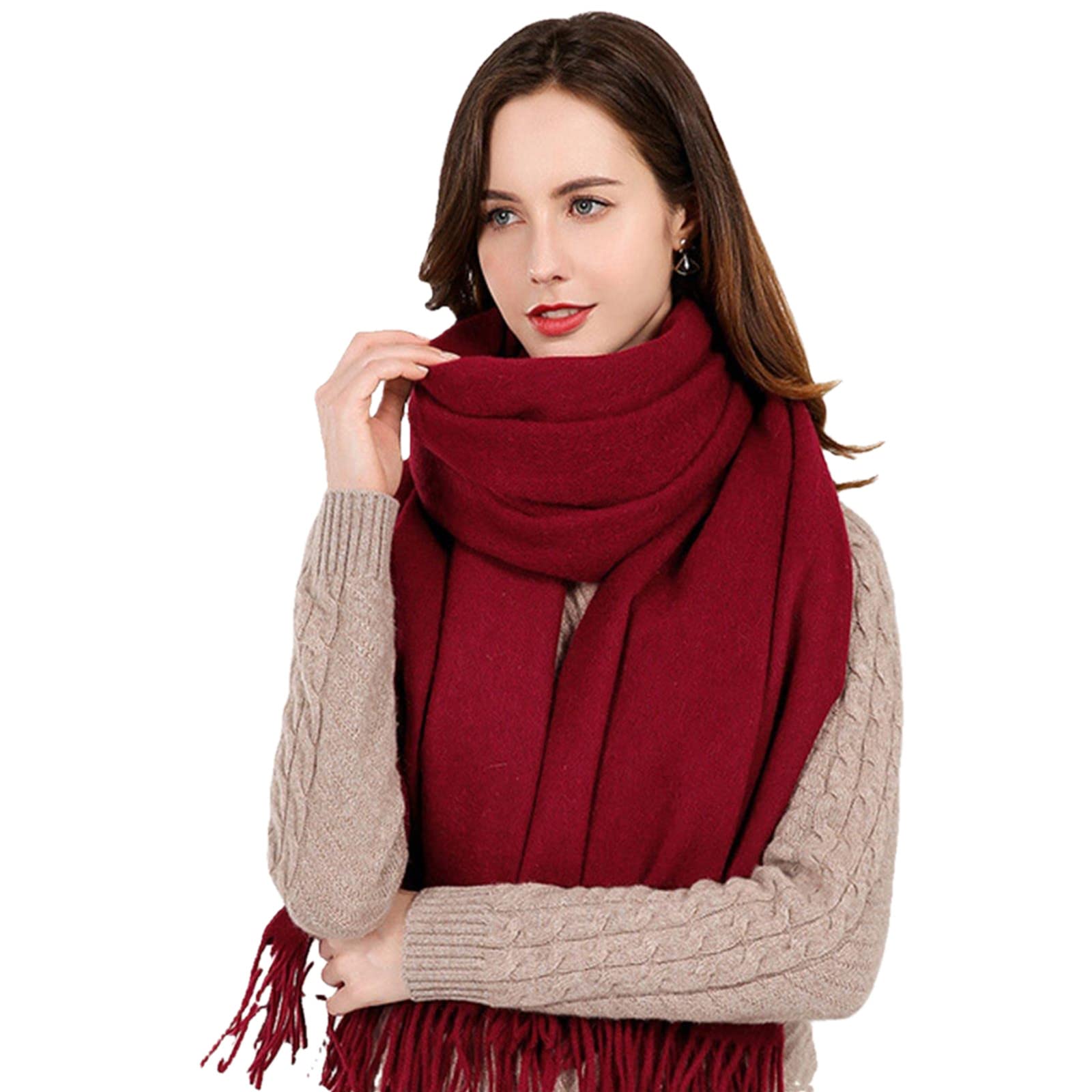 Kaschmirschal Wollschal Für Frauen Winter Verdicken Warme Schals Winter