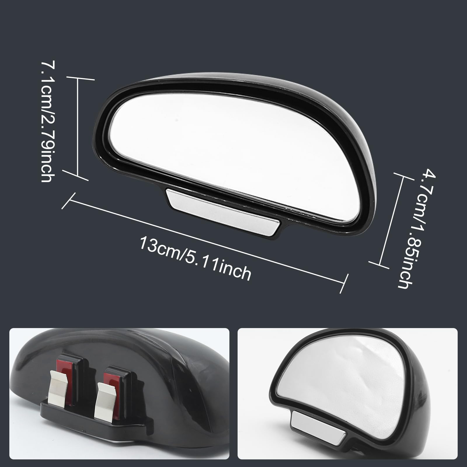 Riloer Angolare Morto, Specchio Regolabile Auto Addizionale Universale Ampio Specchietto Retrovisore Regolabile Specchio Morto