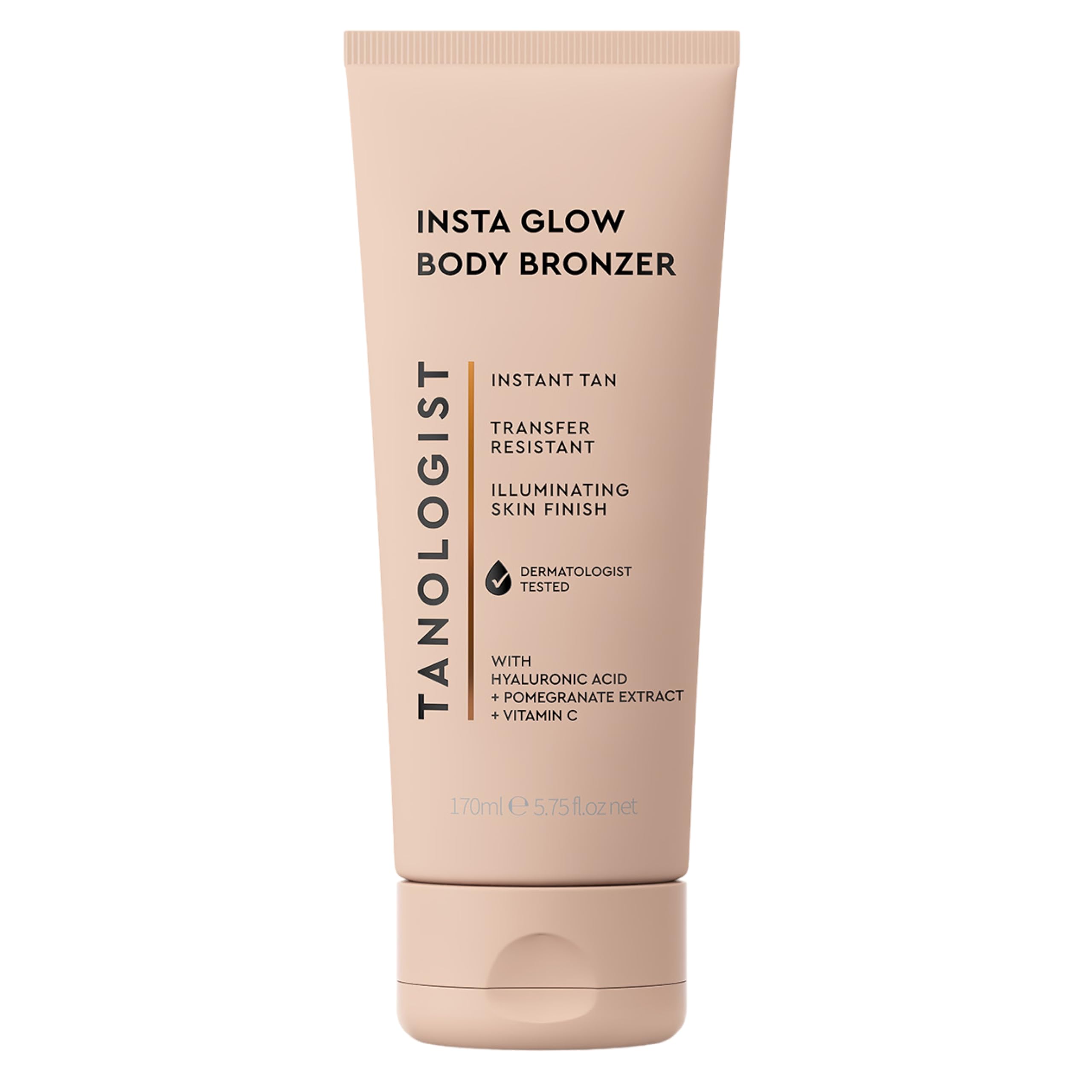 Tanologist Insta Glow Body Bronzer, Instant Illuminating Self-Tan, Hyaluronic Acid & Vitamin C, Streak-Free, Radiant Finish For All Skin Tones, 5.75 fl oz/170 ml Tube