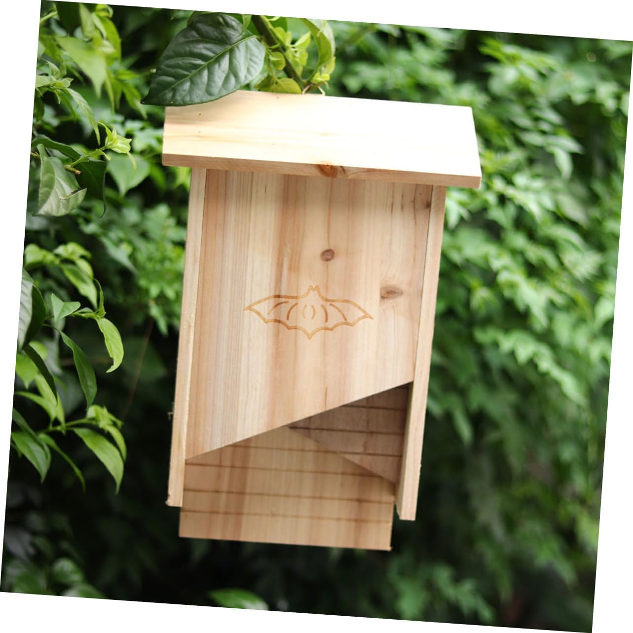 Handmade Wooden Bat House Weatherproof Outdoor Pet Shelter for Backyard Decor Lightweight Smooth Finish for Easy Installation and Safe Roosting