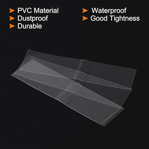 Miniatura 54 de PATIKIL Bandas retráctiles perforadas de 6.102 x 1.575 in, paquete de 400 bandas termocontraíbles de PVC para tapas de diámetro de 3.74 a 3.82
