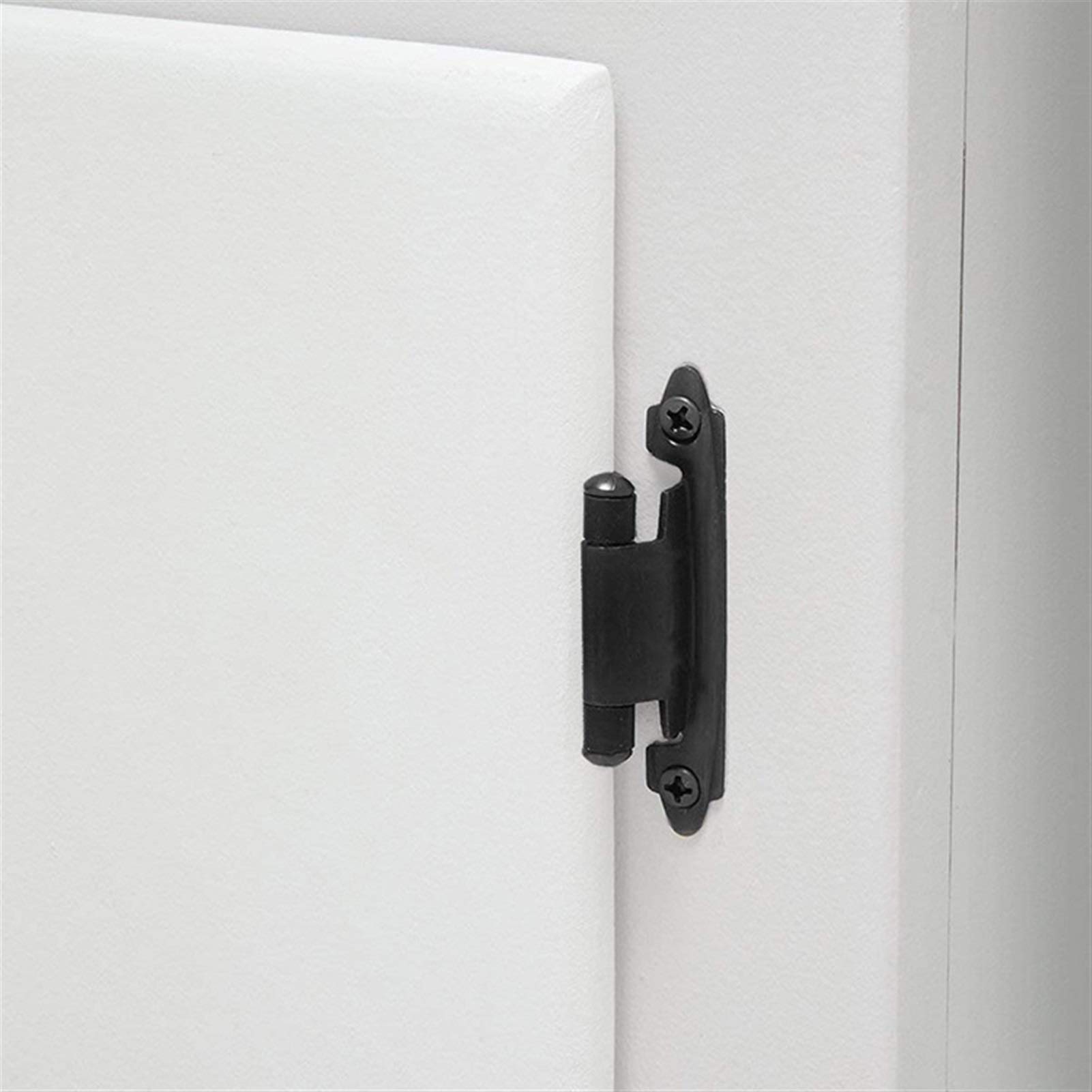 20er-Pack Küchenschrankscharniere, Selbstschließende Frontmontage-Auflage, 3/8 Zoll 1,4 Mm Dick, Integriertes Federscharnier Mit Schrauben, Türscharnier(BLACK)