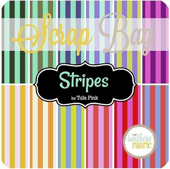 Stripes Scrap Bag Approx 2 Yards by Tula Pink for Free Spirit 2 Yards of Fabric at Least 8 Pieces 2 to 17 inch Strips DIY Quilt Fabric