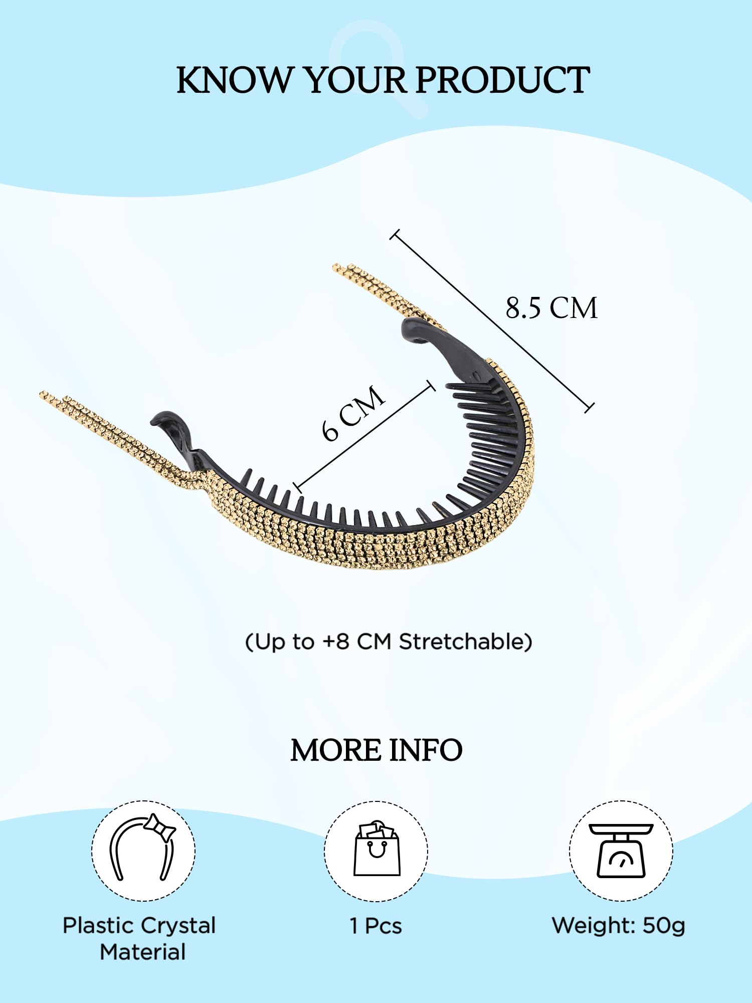 Rhinestone Crystal Claw Clips for Hair, Elegant Design