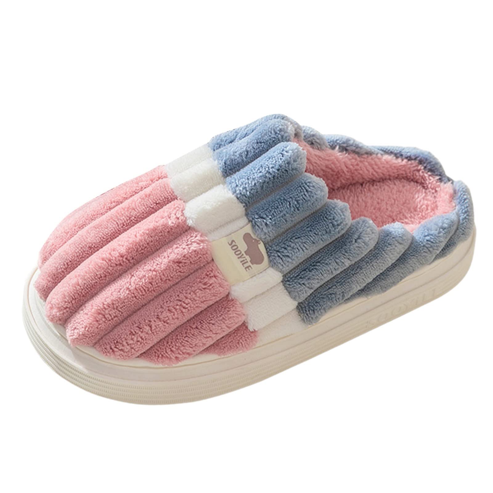 JMMSlmax Women's Indoor Bedroom Slipper Gift for Women Furry Faux Fur Lined Bedroom Shoes Cozy Indoor Slide Women Fuzzy House