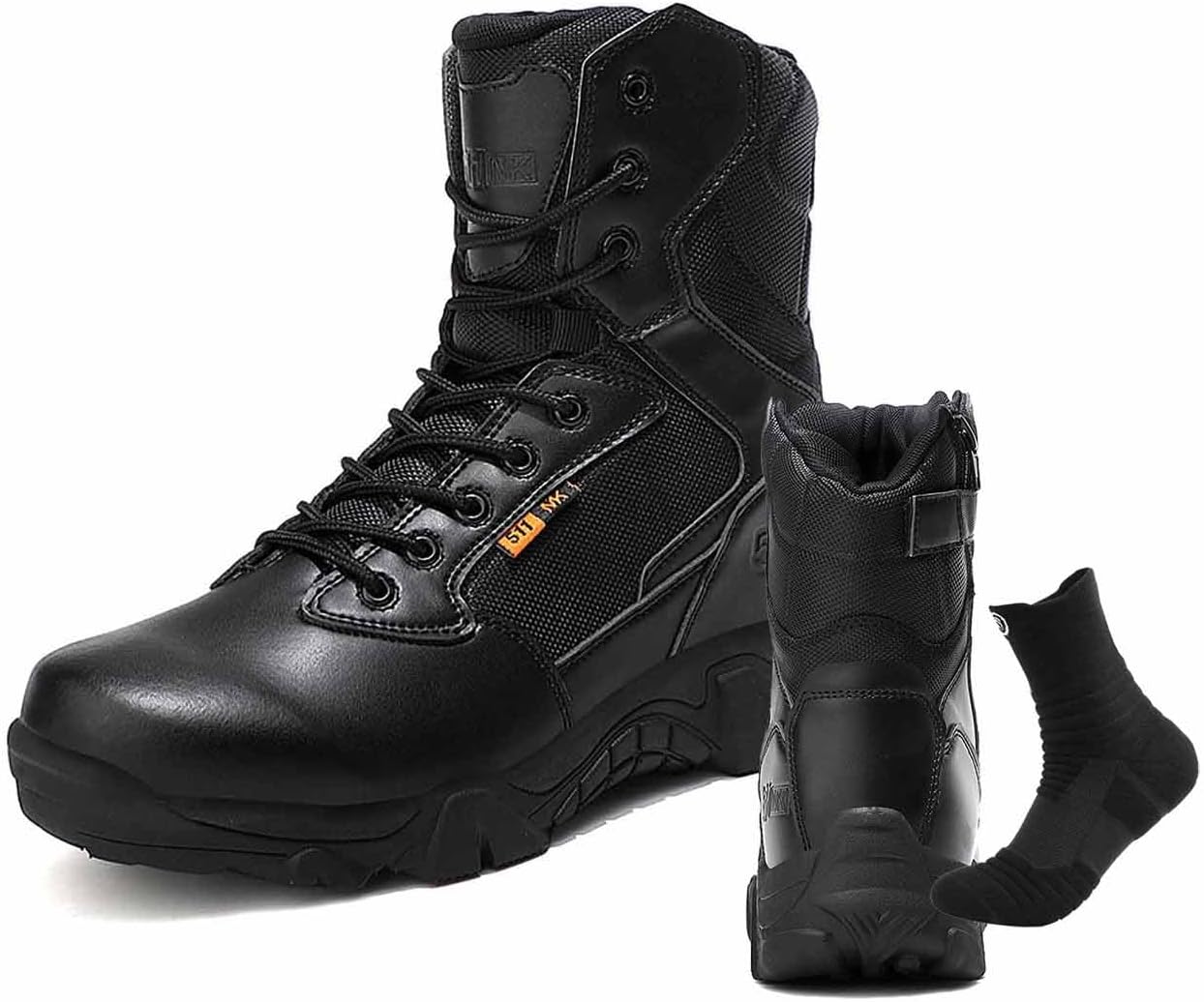 CLSQLXYJZC Desert Combat Boots, Men's Tactical Work Boots Durable Hiking Outdoor Boots with Sports Socks Men’s Tactical Boots Hunting Boots Military Work Boots