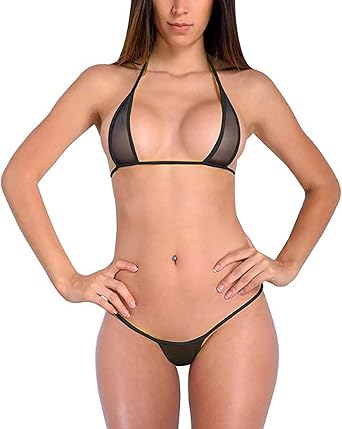 LinvMe Womens See Through Mesh Micro Bikini Extreme Slutty G-String Thong Lingerie