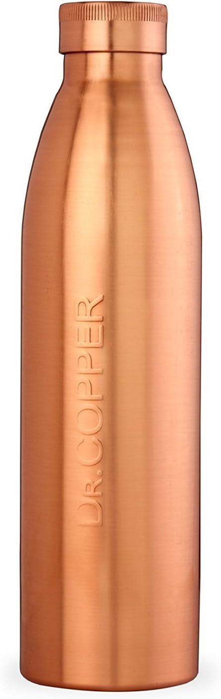 Dr. Copper World's First Seam Less Copper Water Bottle,1 Ltr, 2 Bottles