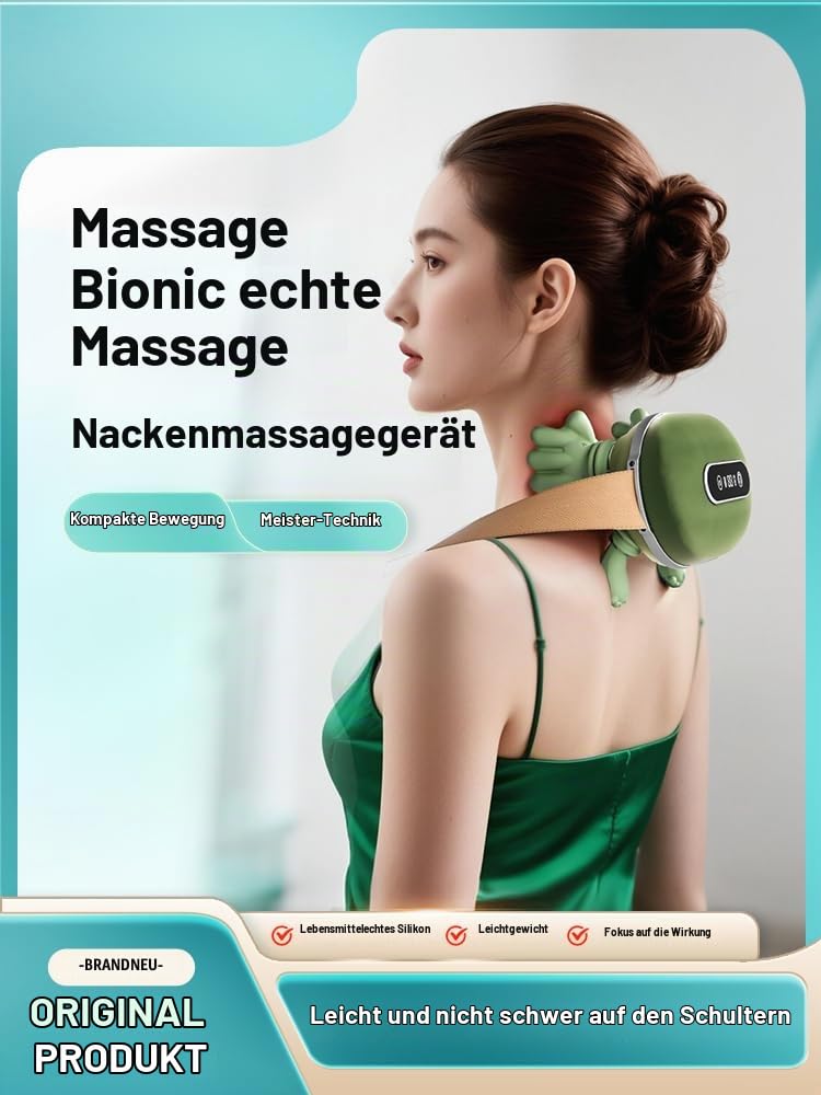 Verbessert Nackenmassagegerät, Nackenmassage mit Bildschirmanzeige, 3 Massagestufen 2 Temperaturstufen, Elektrische Massagegeräte Mit Wärme, Massage Hand für Schultern, Nacken, Rücken