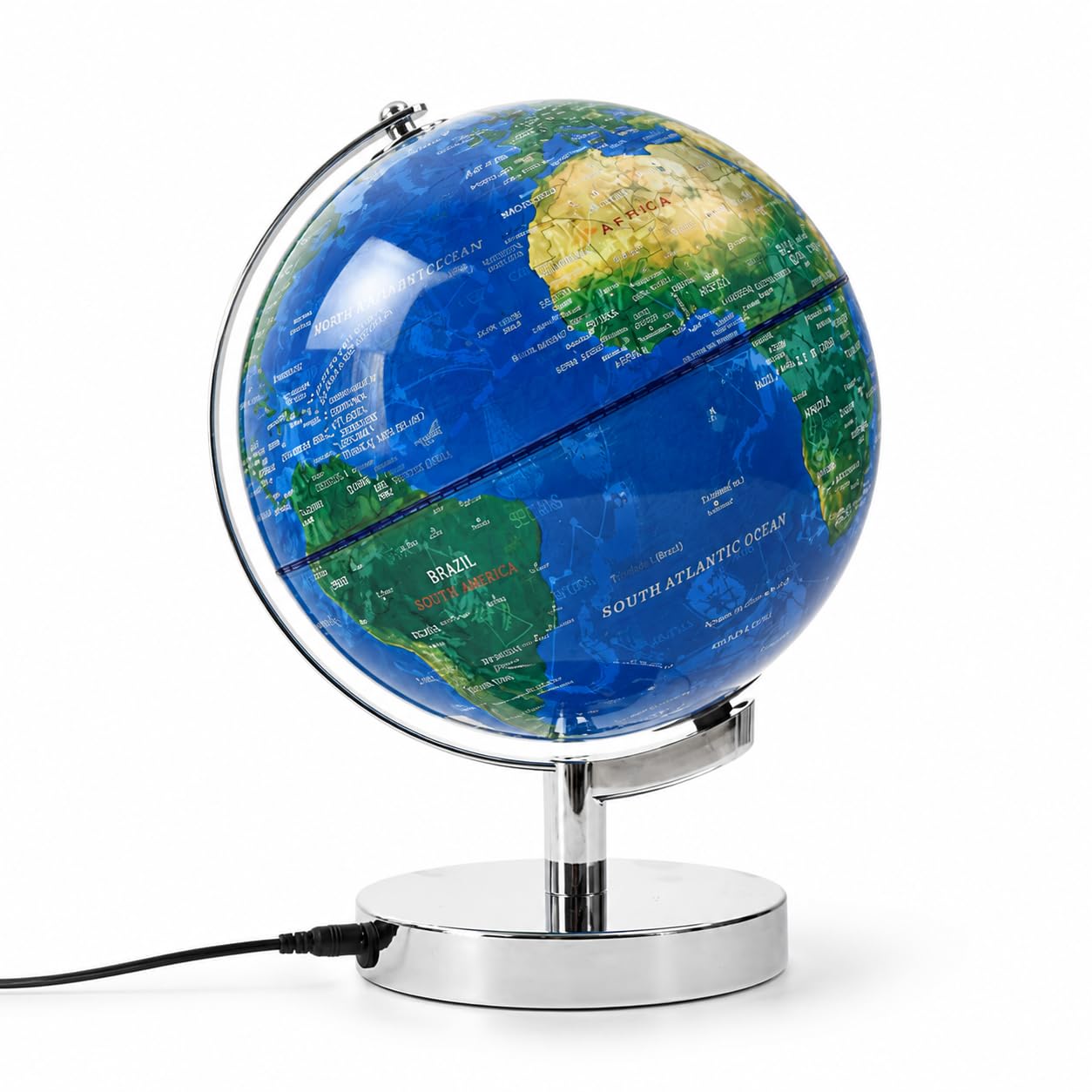 Control táctil de globo mundial iluminado de 8 pulgadas