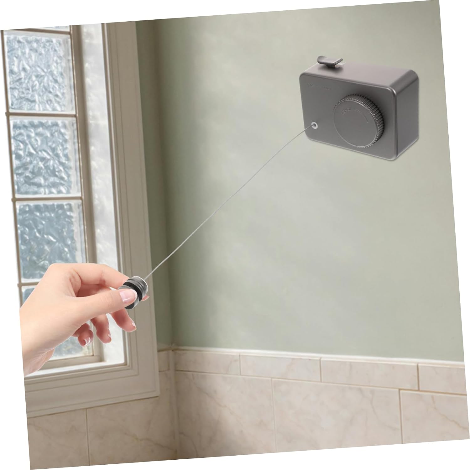 TEHAUX Elegant Stainless Steel Retractable Clothesline Wall Mount Laundry Line Space-efficient No Drilling