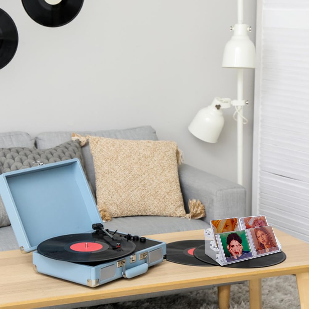 Organisateur de rangement pour CD à 3 couches - Organiseur de vernis à ongles - Acrylique - Rangement cosmétique - Pour boîtiers DVD - Présentoir à bijoux