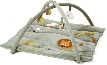 MiniDream 2-in-1 Baby Playmat & Playpen Mat, Baby Activity Gym, Jungle | Multi-Stage Development Play Mat with Detachable Toys, Soft Padded Infant Tummy Time Mat 0 -18+ Months