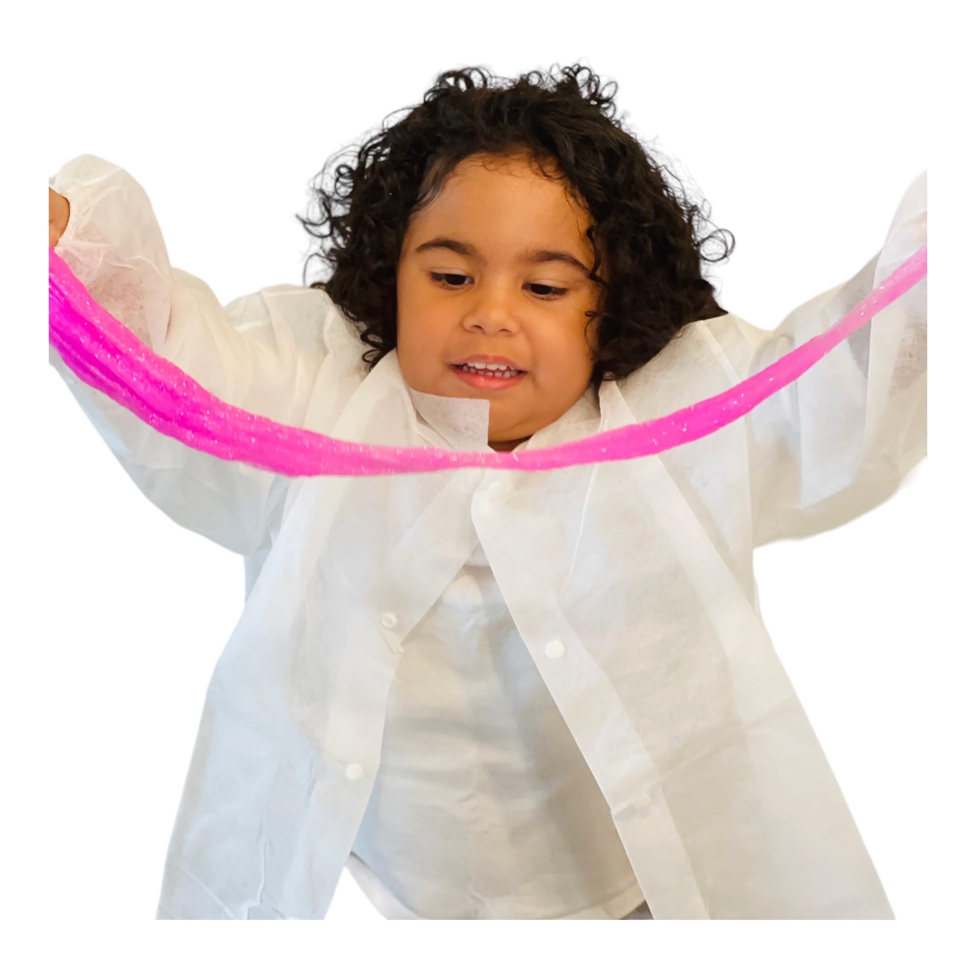 Disposable Children's Lab Coats with Snaps, Elastic Wrists, Collar, White, Pack of 10 (Medium)