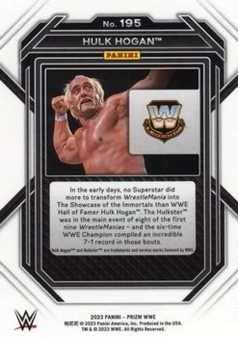 Amazon.com: 2023 Panini Prizm WWE #195 Hulk Hogan Legend Official