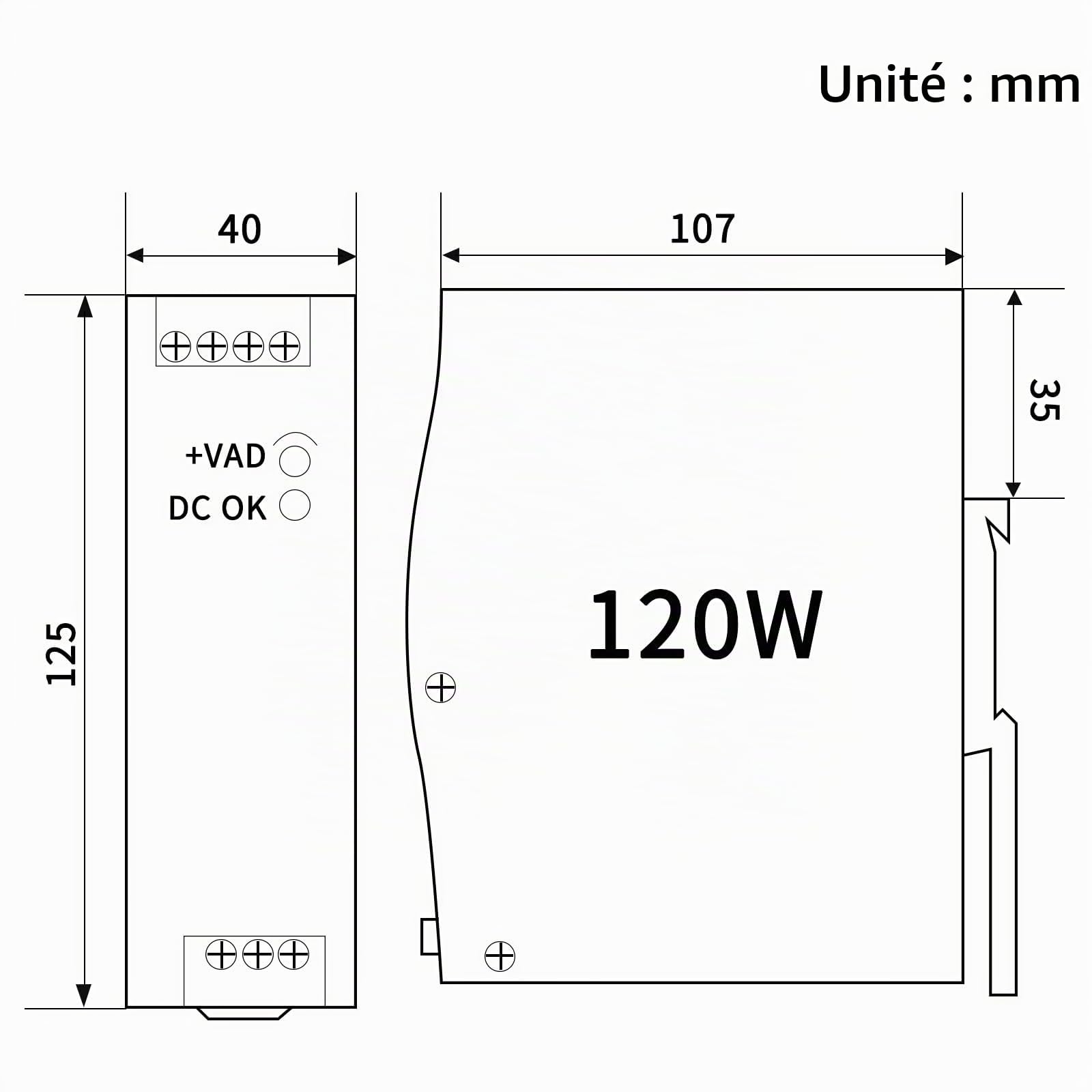 Alimentation pour rail DIN 12V, 120W, 10A ; transformateur 230v vers 12v led, rail DIN, alimentation 12 volts, transformateur de sonnerie, ReleyWell, NDR-120-12