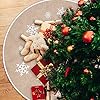 Tatuo Weihnachtsbaum Rock Weiße Schneeflocke Gedruckt Sackleinen Baum Röcke Base Abdeckung für Weihnachten Weihnachtsfeiertag Dekorationen (100 cm)