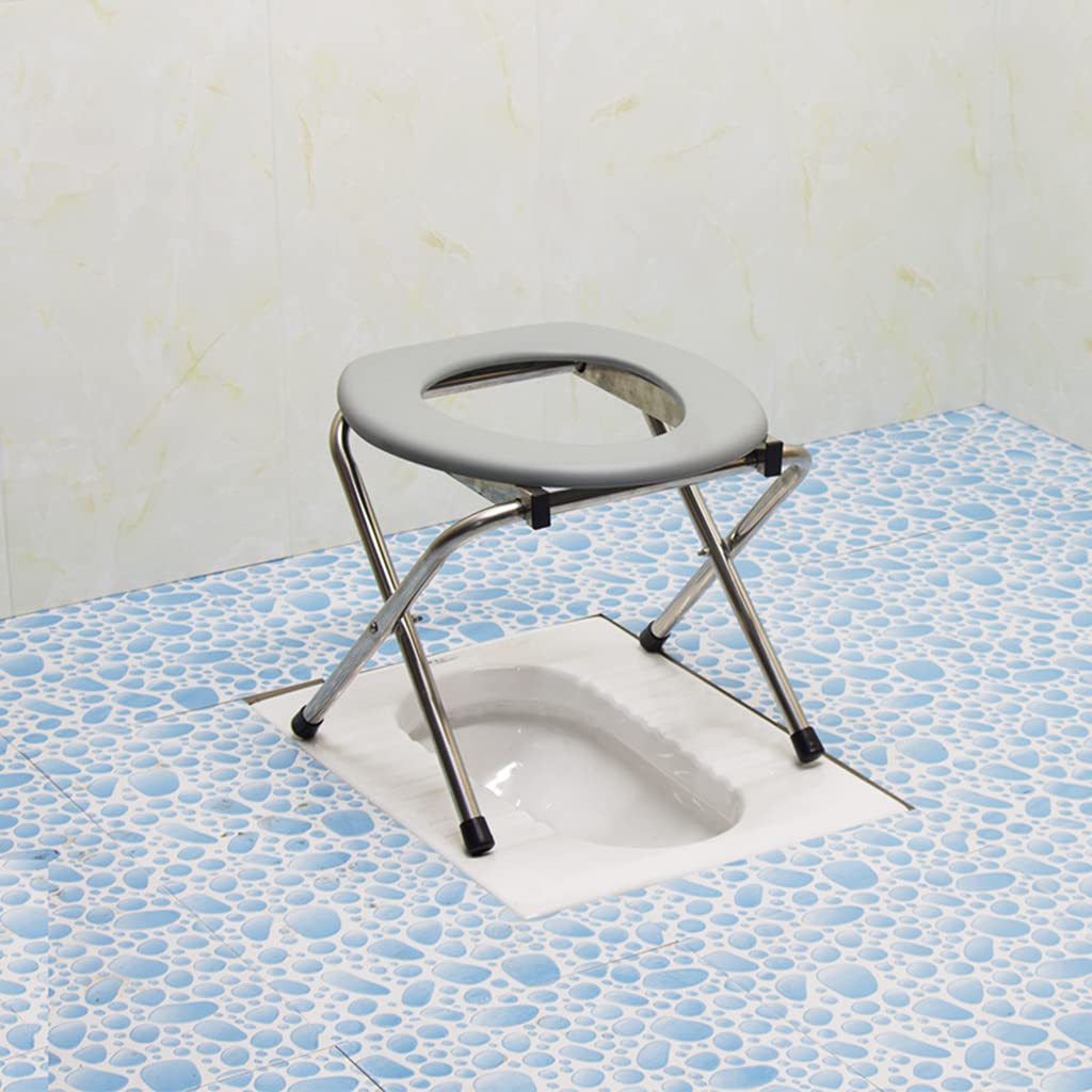Portable Foldable Commode for Seat Chair Bedside Potty Chair with No-slip Feet
