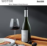 Vista 7 de WOTOR Tapones de vino - Protector de vino al vacío, conservador y sellador (negro, 6 piezas)